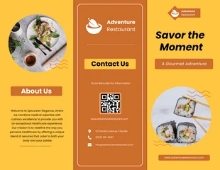 Free  Template: Yellow and Orange Restaurant Tri-fold Brochure