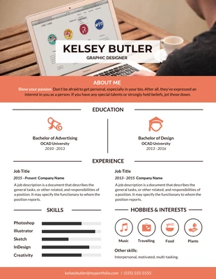 Free  Template: Photography Resume