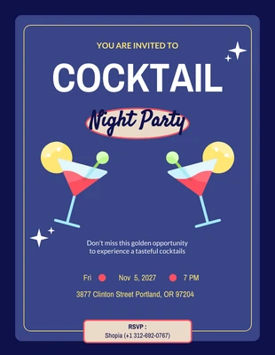 Free  Template: Convite Cocktail Elegante Roxo e Amarelo