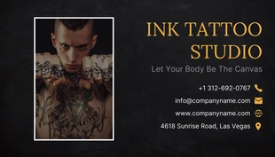 Free  Template: Carte de visite Tatto jaune sur tableau noir