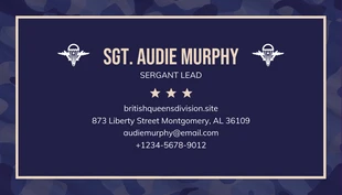 Navy Professional Pattern Military Business Card - Seite 2