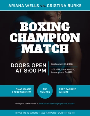 Free  Template: Championship Boxing Match Event Poster
