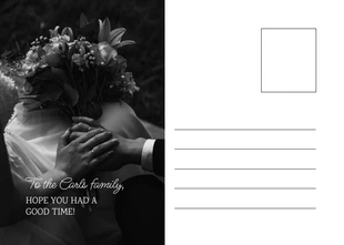 Black And Gold Minimalist Aesthetic Wedding Thank You Postcard - Seite 2