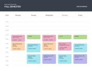 premium  Template: Detaillierter wöchentlicher Zeitplan der Schule