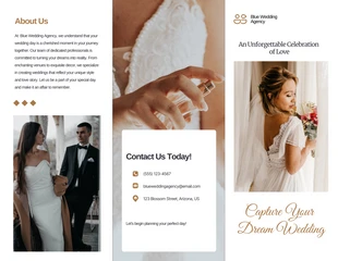Free  Template: Simple Gold Wedding Tri-fold Brochure