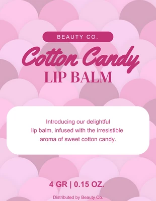 Free  Template: Etiqueta para bálsamo labial con patrón lindo rosa claro
