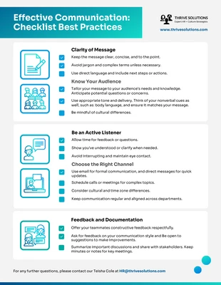 business interactive Template: Lista de verificación de comunicación efectiva Prácticas recomendadas de recursos humanos