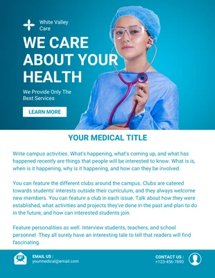 Free  Template: رسالة إخبارية بالبريد الإلكتروني الطبي الأزرق والأخضر البسيط