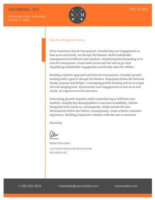 business  Template: Papier à en-tête contemporain orange