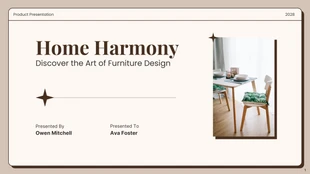 premium  Template: Presentazione del prodotto di mobili minimalisti beige e marrone