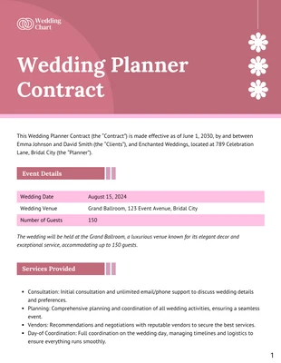 premium  Template: Wedding Planner Contract Template