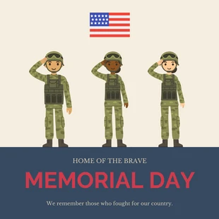 Free  Template: Post Instagram illustratif du Memorial Day
