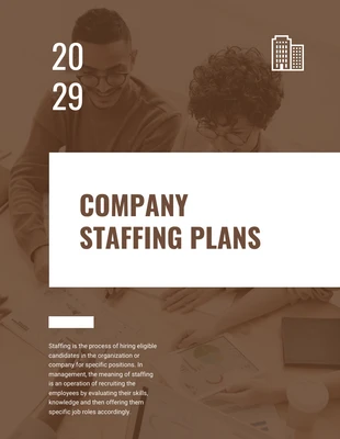 Free  Template: Planos de pessoal de empresas modernas minimalistas em marrom e branco