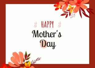 Free  Template: Red Floral Aesthetic Happy Mother's Day Postcard
