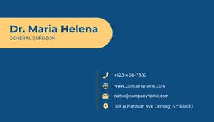Navy And Yellow Minimalist Medical Business Card - Seite 2