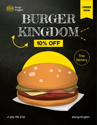 Free  Template: Black Minimalist Texture Burger Sale Flyer