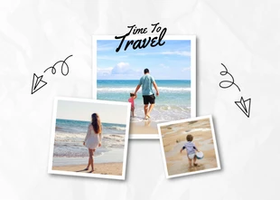 Free  Template: White And Black Modern Simple Polaroid Explore Travel Postcard