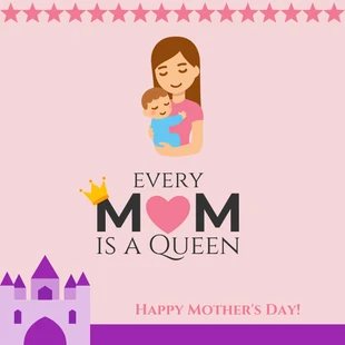 Free  Template: Post Instagram rose pour la fête des mères