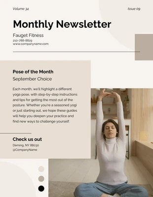 Free  Template: Modern Grey and White Monthly Newsletter