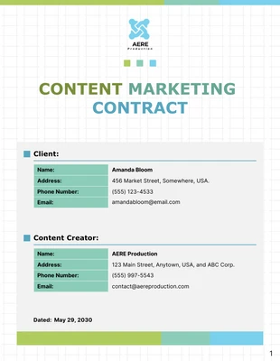 business  Template: Content Marketing Contract Template