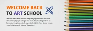 Free  Template: Banner colorido cinza claro bem-vindo de volta à escola