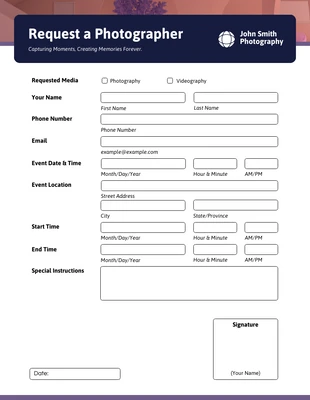 premium  Template: Navy and Purple Request Forms