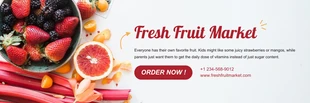 Free  Template: Banner de comida fresca minimalista cinza claro e vermelho