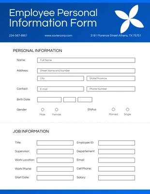 Free  Template: Gradient Blue and Navy Personal Forms