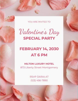 Free  Template: Rosa Floral Valentinsparty Flyer
