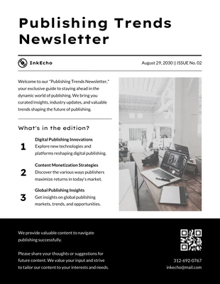 business  Template: Publishing Trends Newsletter