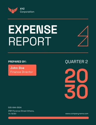 Free  Template: Relatório de despesas simples verde e branco
