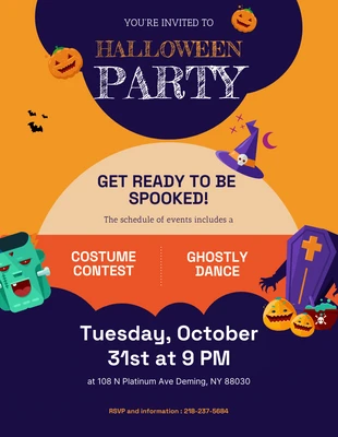 Free  Template: Orange and Dark Halloween Party Poster