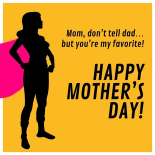 Free  Template: Orange Funny Mother's Day Card