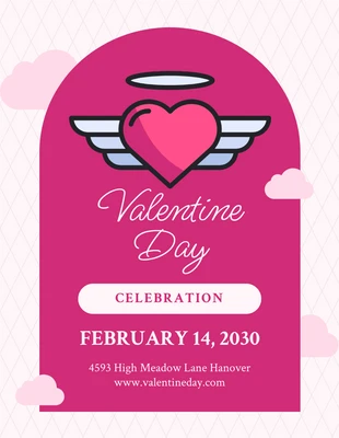 Free  Template: Light Pink Minimalist Illustration Valentine Day Love Poster