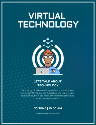 Free  Template: Blue Modern Illustration Virtual Technology Poster
