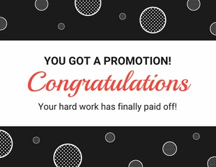 Free  Template: Simple Promotion Congratulations Card