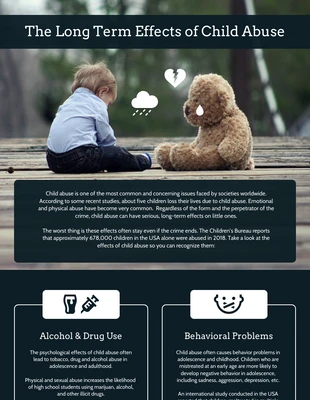 Free  Template: Auswirkungen von Kindesmissbrauch Gemeinnützige Infografik