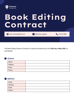 business  Template: Book Editing Contract Template