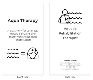 Minimal Aquatic Therapist Business Card