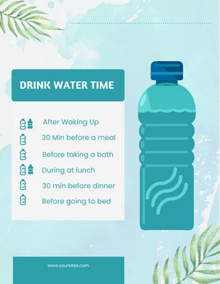 Free  Template: Modello di calendario blu per bere acqua e tempo