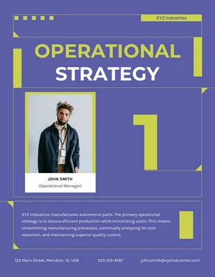 Free  Template: Green And Purple Operational Plan