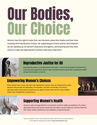 Free  Template: Simple Pastel Pro Choice Campaign Poster