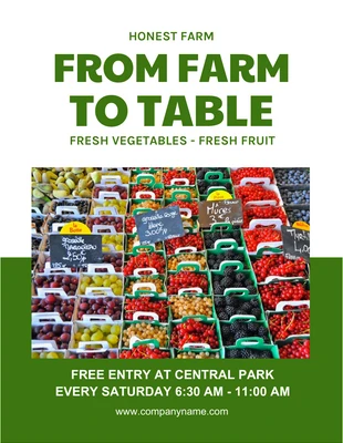 Free  Template: White And Green From Farm Flyer