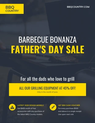 premium  Template: Yellow Father's Day Grill Promo Flyer
