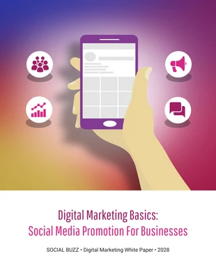 premium  Template: Visual Digital Marketing Social Media Promotion White Paper