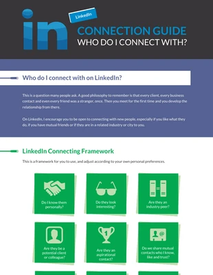 Free  Template: Infographie sur le guide de connexion LinkedIn