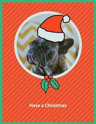 Free  Template: Lustige einfache Hund Weihnachtskarte