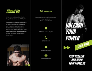 premium  Template: Green and Black Fitness Trifold Brochure