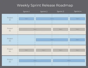 Free  Template: Gray Blue Blank Release Roadmap Template