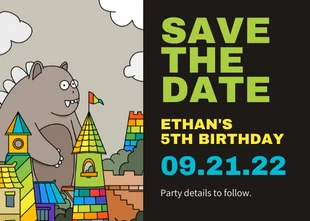 Free  Template: Cute Save the Date Birthday Invitation